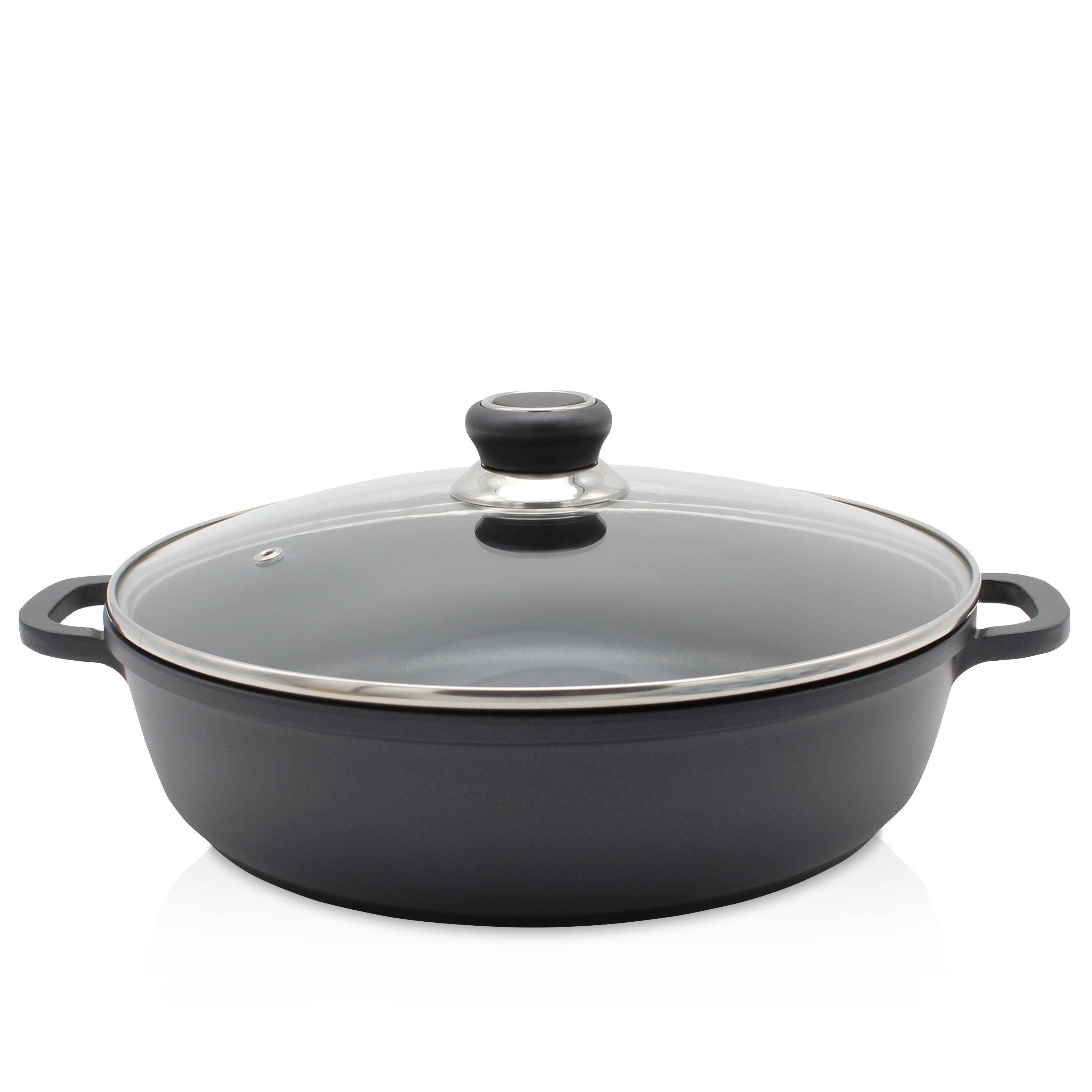 Servierpfanne Delta rund mit Glasdeckel 28 cm