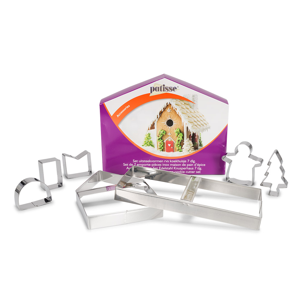 Ausstecher-Set Edelstahl Lebkuchenhaus 7-teilig