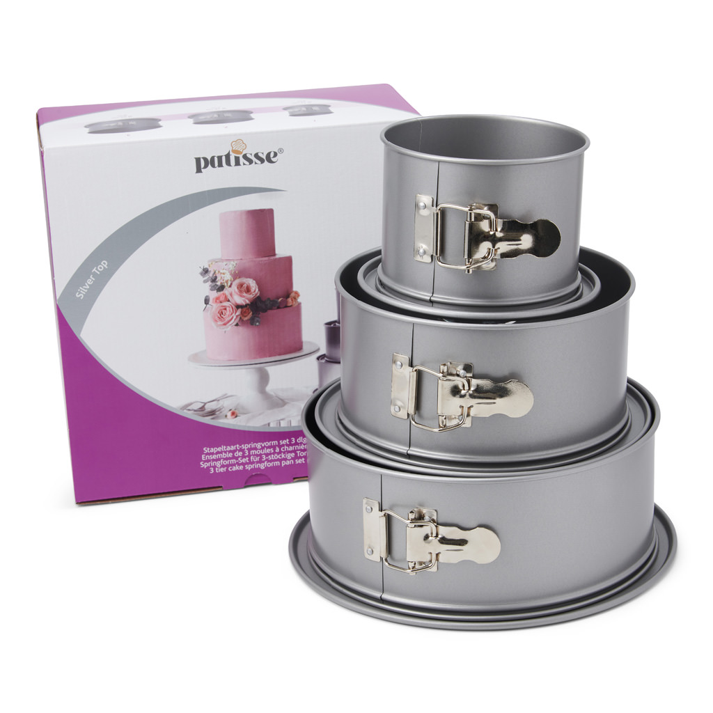 Springformen-Set für 3-stöckige Torte / Hochzeitstorte Silver-Top