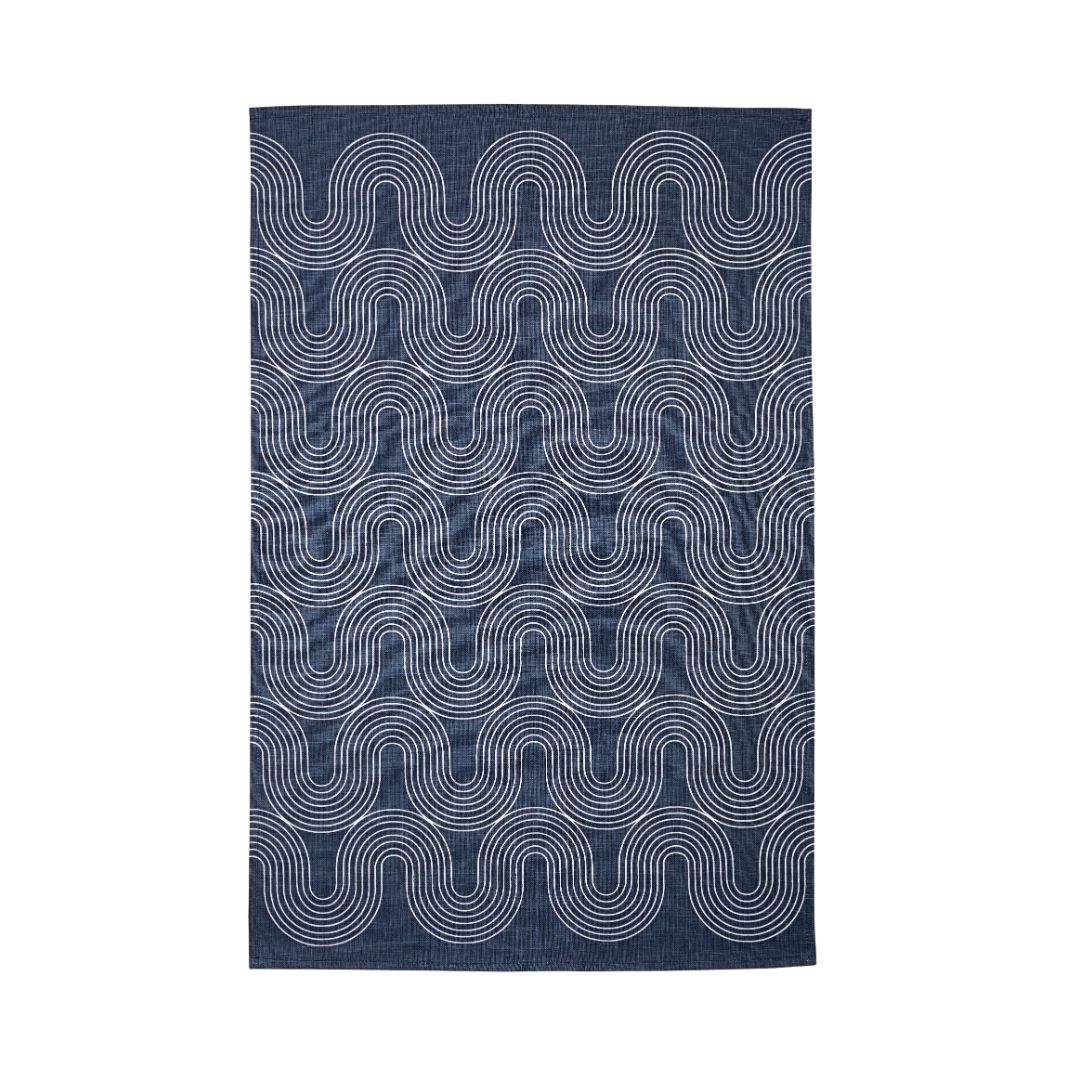 Geschirrtuch 2er-Set "Causeway Geo" (hellblau und dunkelblau)