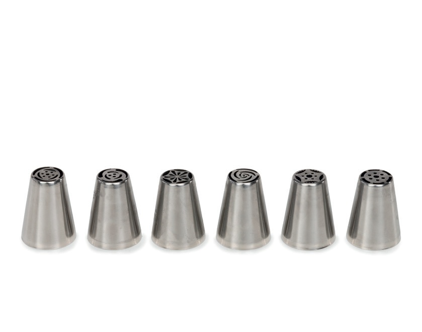 Spritztüllen-Set Blüten Edelstahl 6-teilig